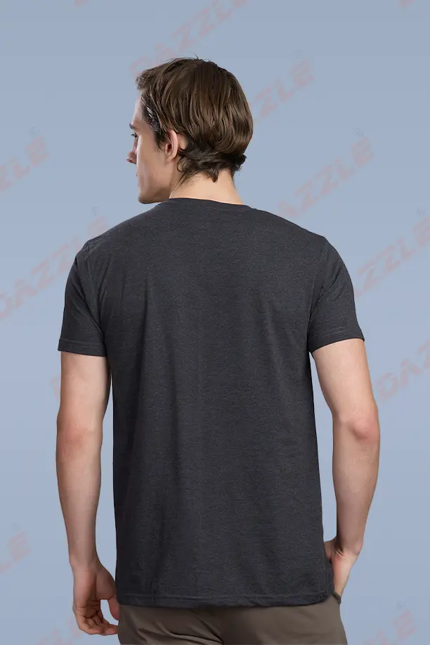 PC ROUND NECK T-SHIRT - MELANGE BLACK - Image 4