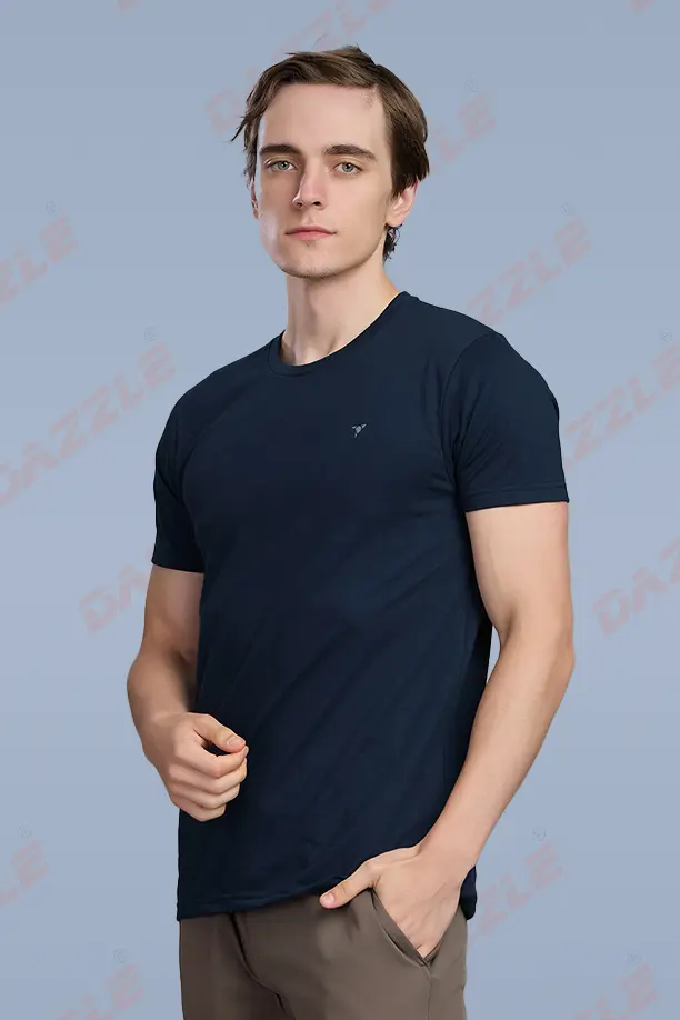 PC ROUND NECK T-SHIRT - NAVY BLUE - Image 2