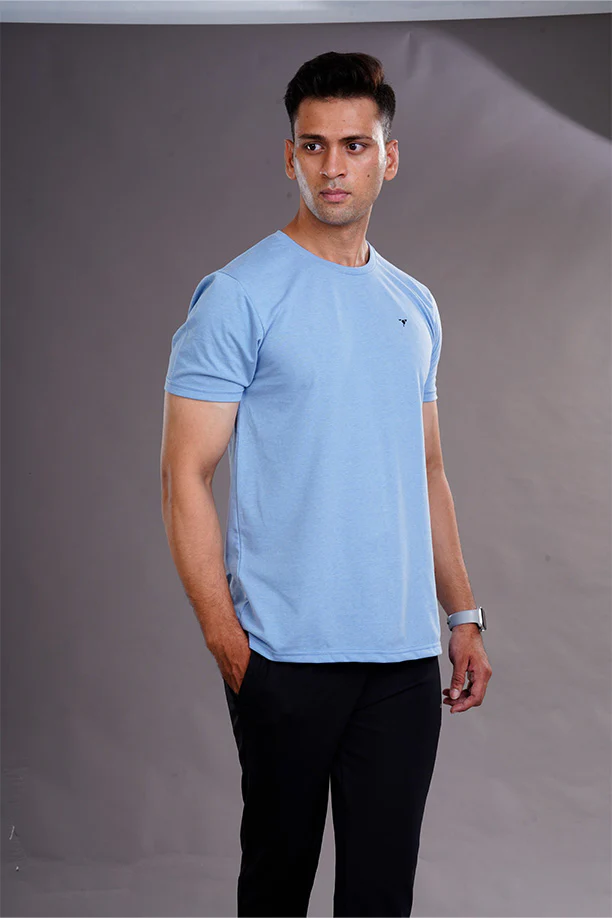 PC ROUND NECK T-SHIRT - SKY BLUE - Image 4
