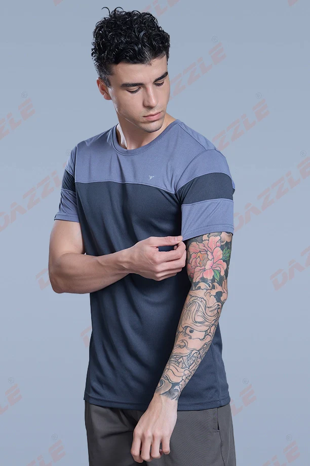 PRIDE ROUND NECK T-SHIRT - BLUE GREY DARKGREY