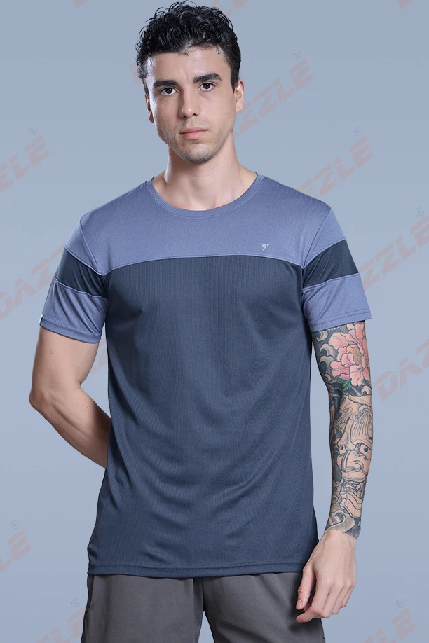 PRIDE ROUND NECK T-SHIRT - BLUE GREY DARKGREY - Image 3