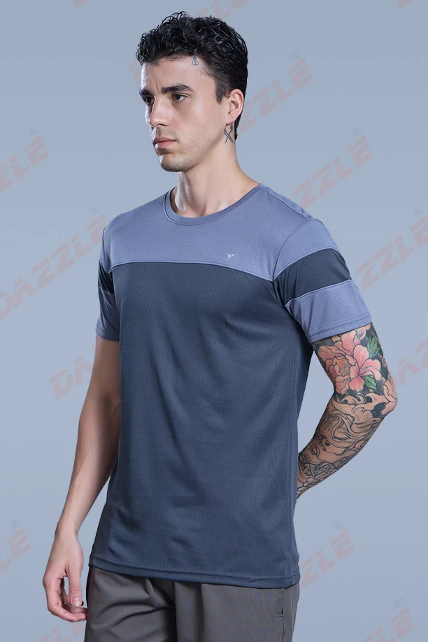 PRIDE ROUND NECK T-SHIRT - BLUE GREY DARKGREY - Image 4