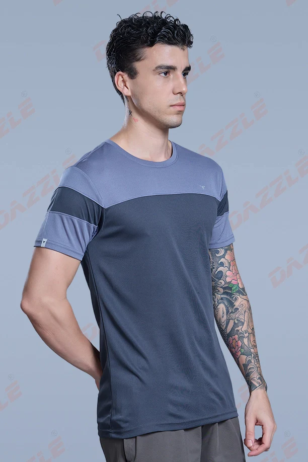 PRIDE ROUND NECK T-SHIRT - BLUE GREY DARKGREY - Image 5