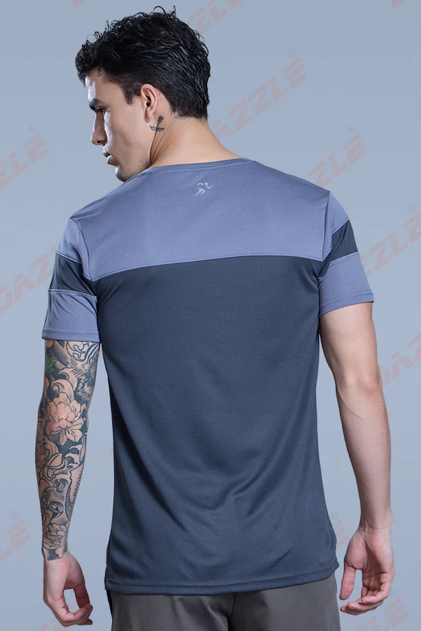 PRIDE ROUND NECK T-SHIRT - BLUE GREY DARKGREY - Image 6