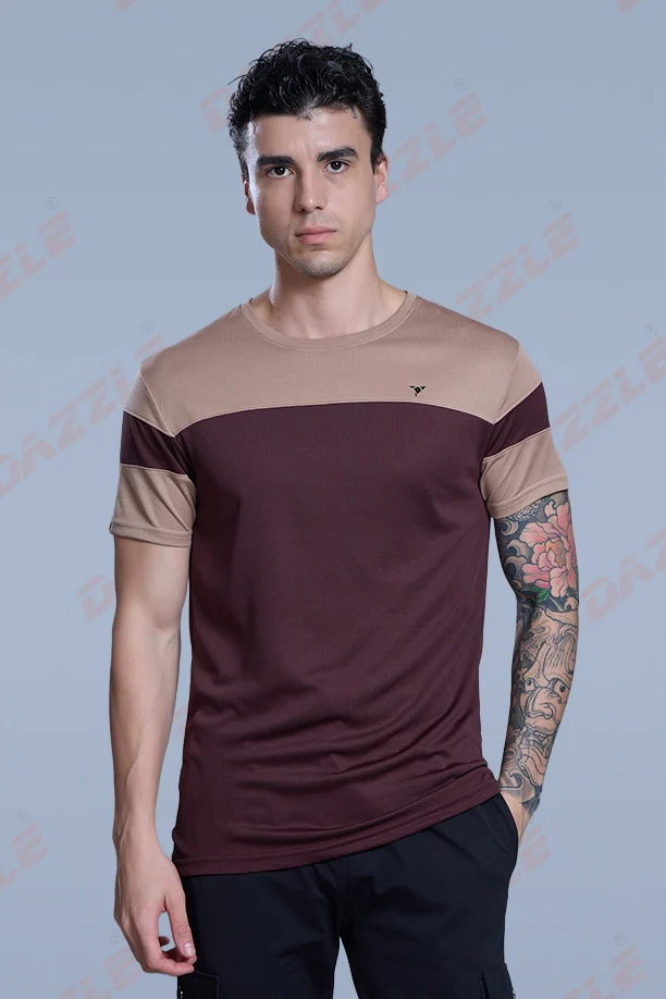 PRIDE ROUND NECK T-SHIRT - ROSE GOLD MAROON - Image 5