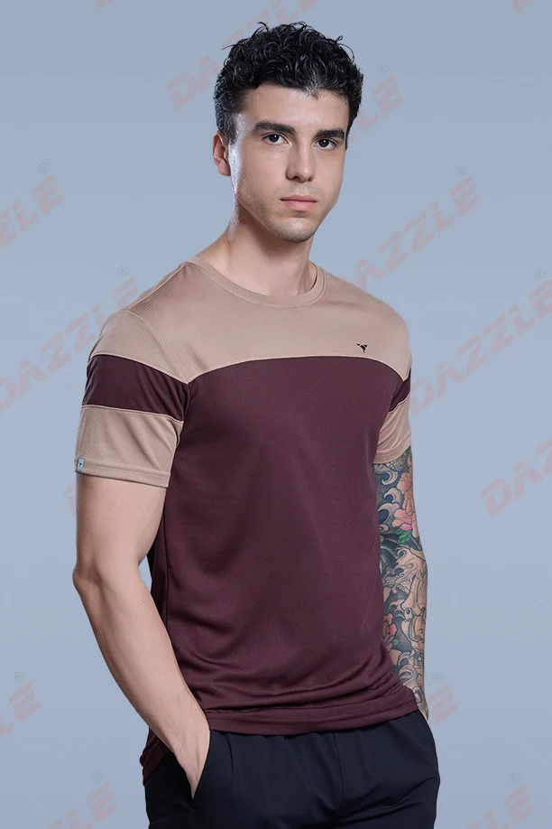 PRIDE ROUND NECK T-SHIRT - ROSE GOLD MAROON - Image 6