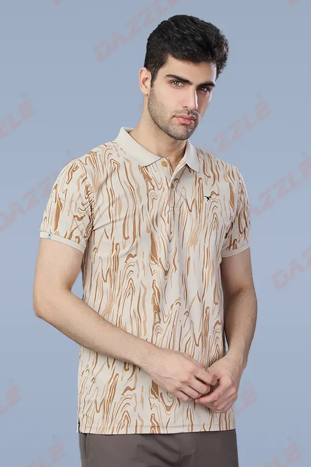 PRINTED MATTY T-SHIRT - CREAM - Image 3