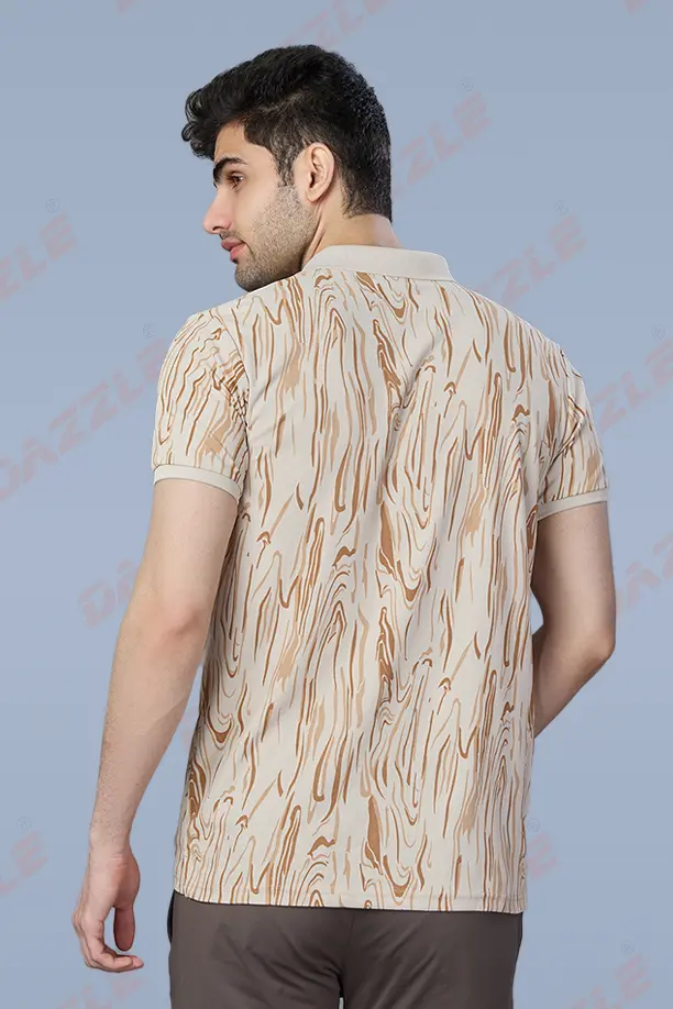 PRINTED MATTY T-SHIRT - CREAM - Image 4