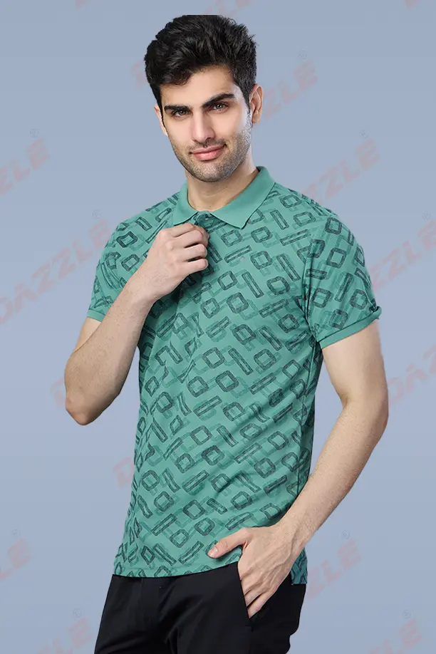 PRINTED MATTY T-SHIRT - GREEN - Image 2