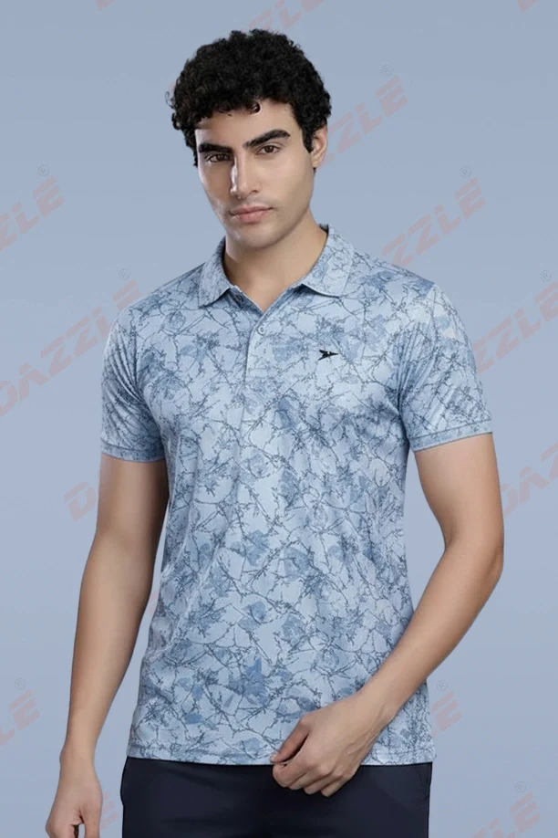PRINTED MATTY T-SHIRT - LIGHT BLUE - Image 3