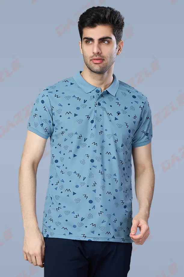 PRINTED MATTY T-SHIRT - SKY BLUE