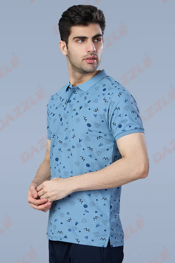 PRINTED MATTY T-SHIRT - SKY BLUE - Image 2