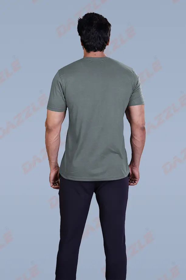PRINTED ROUND NECK T-SHIRT PRINT-1967-DARK GREY - Image 3
