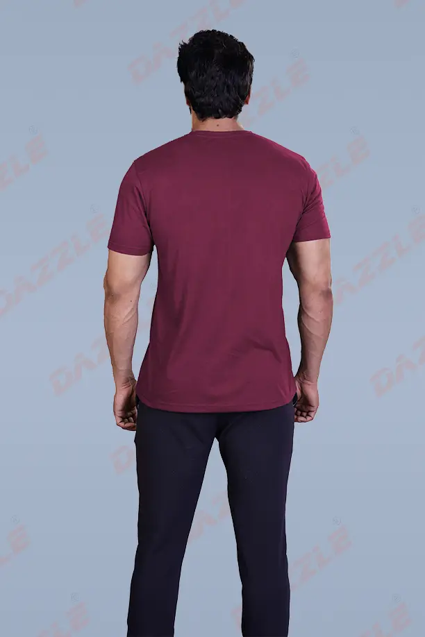 PRINTED ROUND NECK T-SHIRT PRINT - 1967-ITALIAM PLUM - Image 2