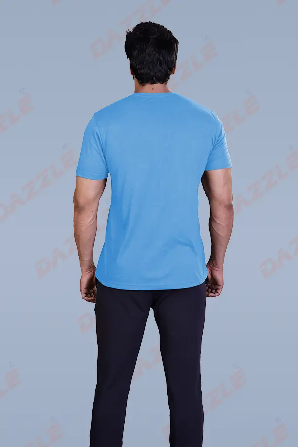 PRINTED ROUND NECK T-SHIRT PRINT - EAGLES-SKY BLUE - Image 3