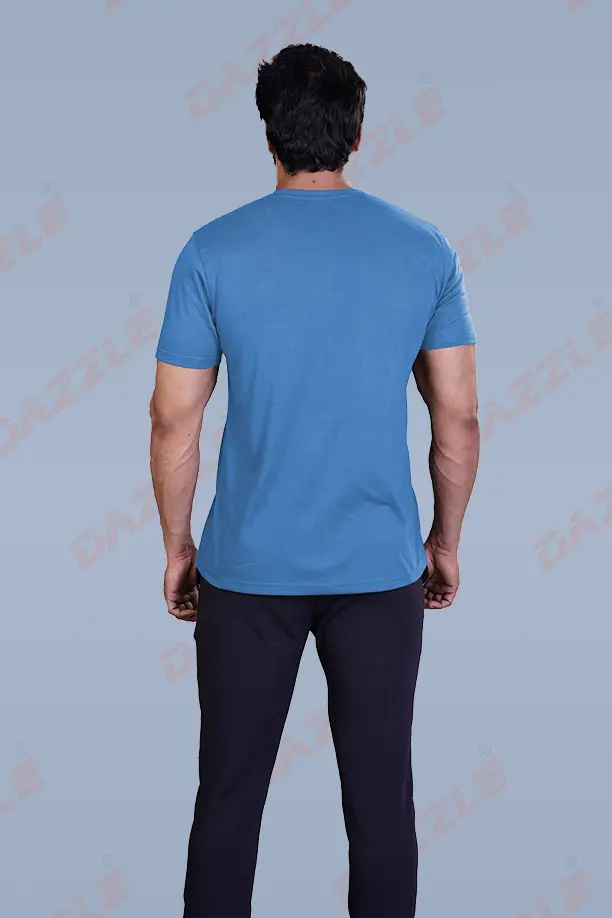 PRINTED ROUND NECK T-SHIRT PRINT - LIVE MUSIC - BLUE GREY - Image 3