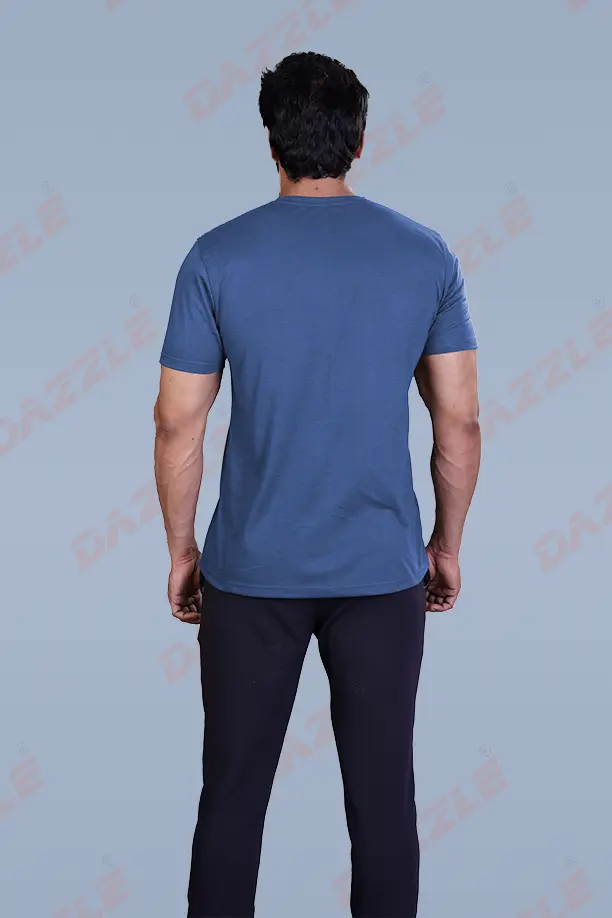 PRINTED ROUND NECK T-SHIRT PRINT - NYC1967 - NAVY BLUE - Image 3