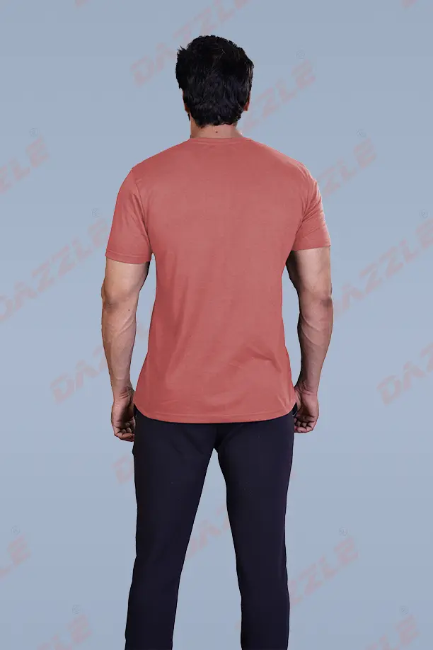 PRINTED ROUND NECK T-SHIRT PRINT - STAY WILD-BRICK RED - Image 2