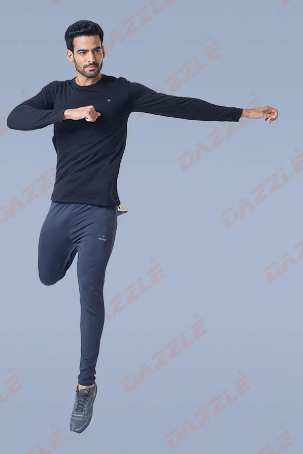 ROUND NECK T-SHIRT FULL SLEEVE (PC) - BLACK - Image 5