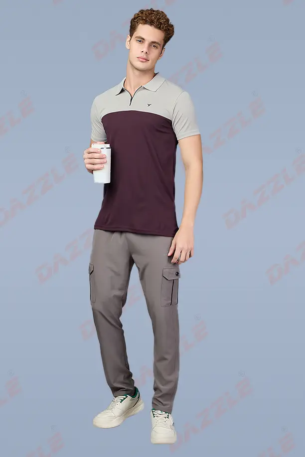 SPRING T SHIRT -CAMEL MAROON