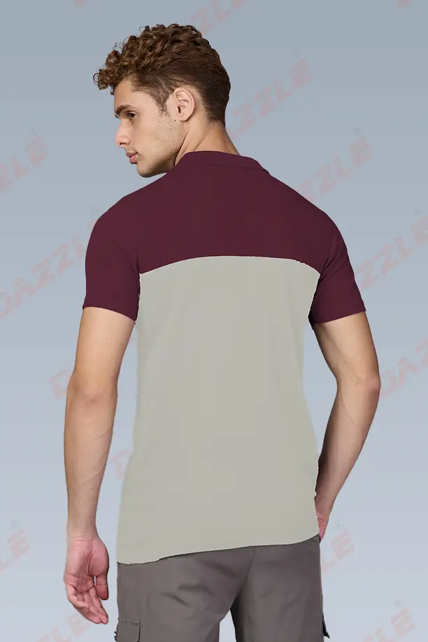 SPRING T SHIRT - MAROON CAMEL - Image 3