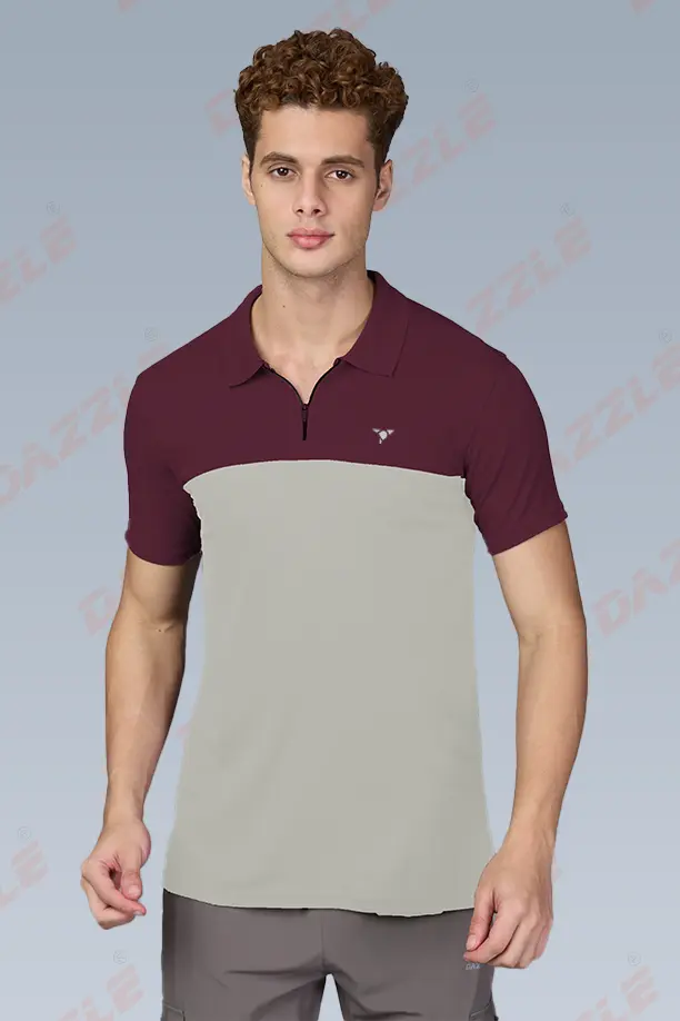 SPRING T SHIRT - MAROON CAMEL - Image 4