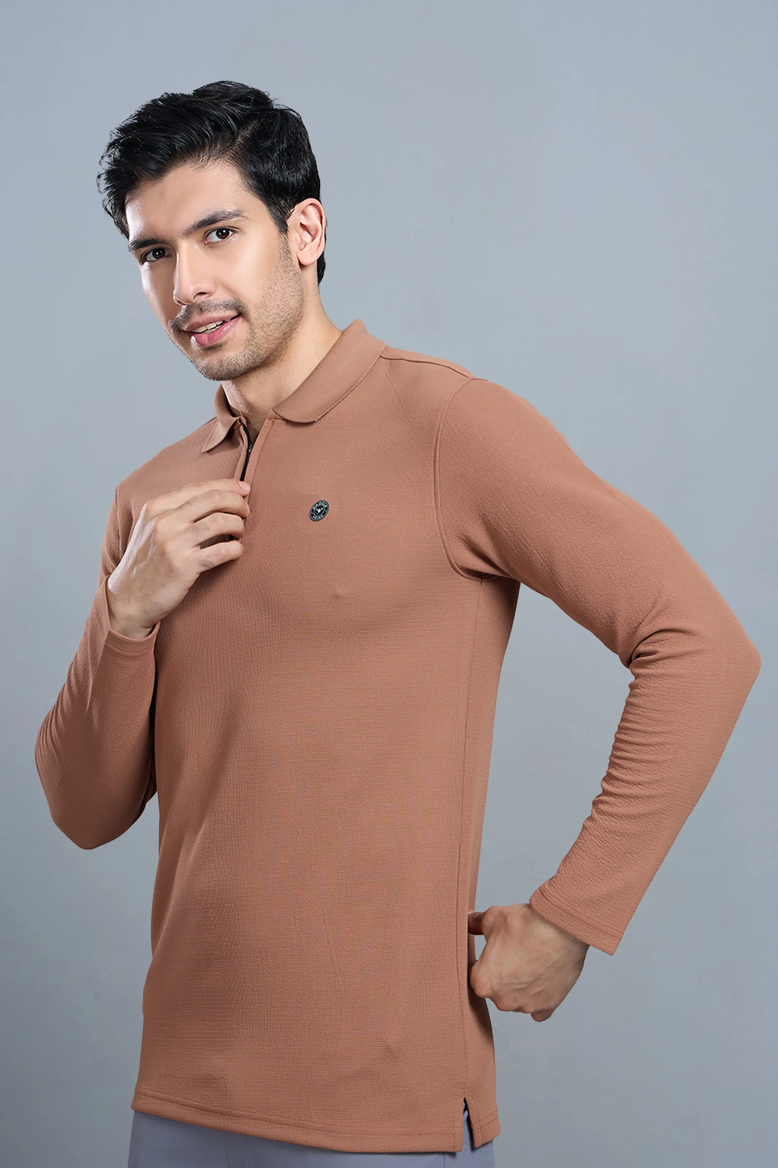 TANGY FULL SLEEVE TSHIRT - BROWN - Image 3