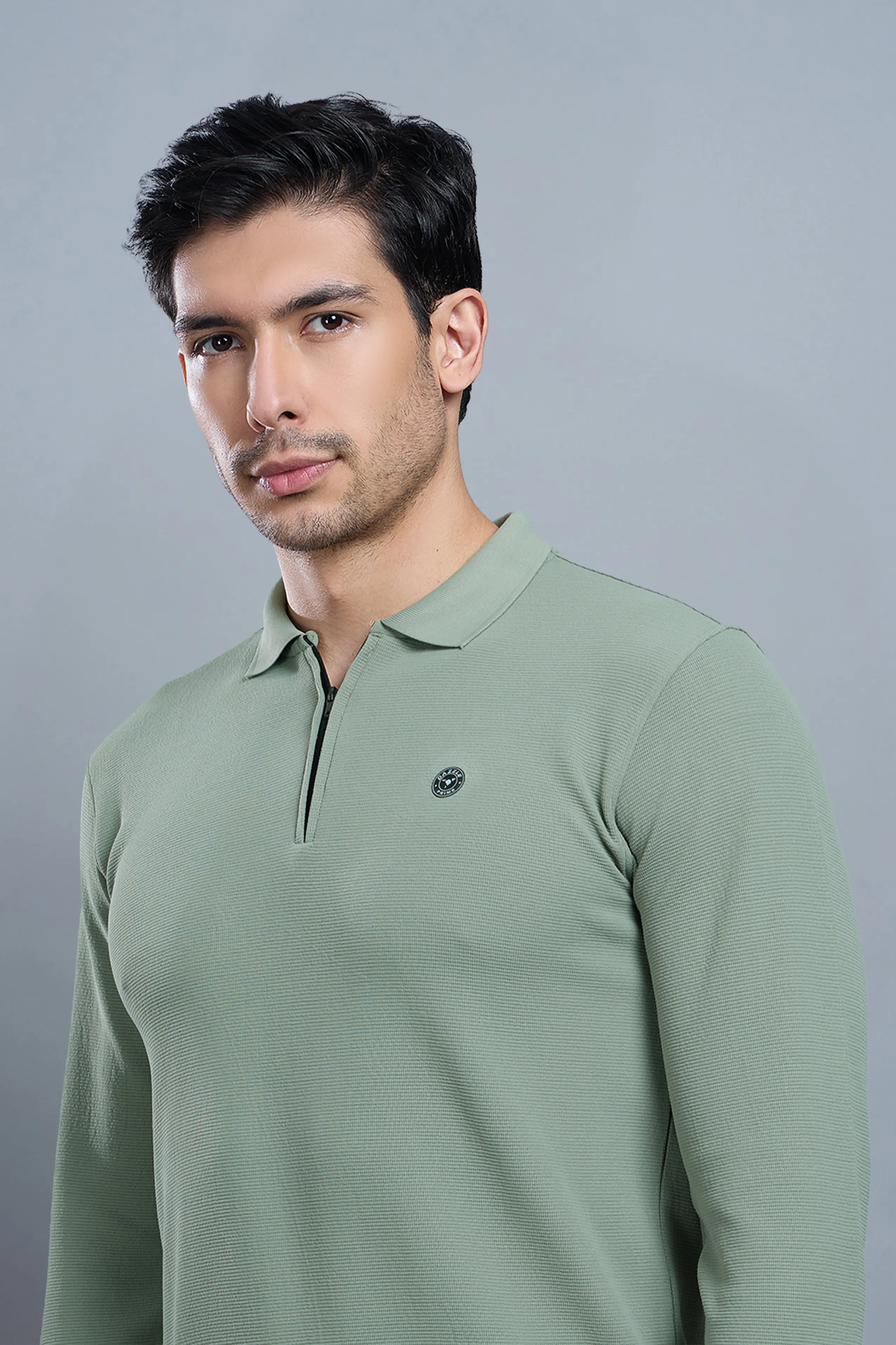 TANGY FULL SLEEVE TSHIRT - DUSTY OLIVE - Image 4