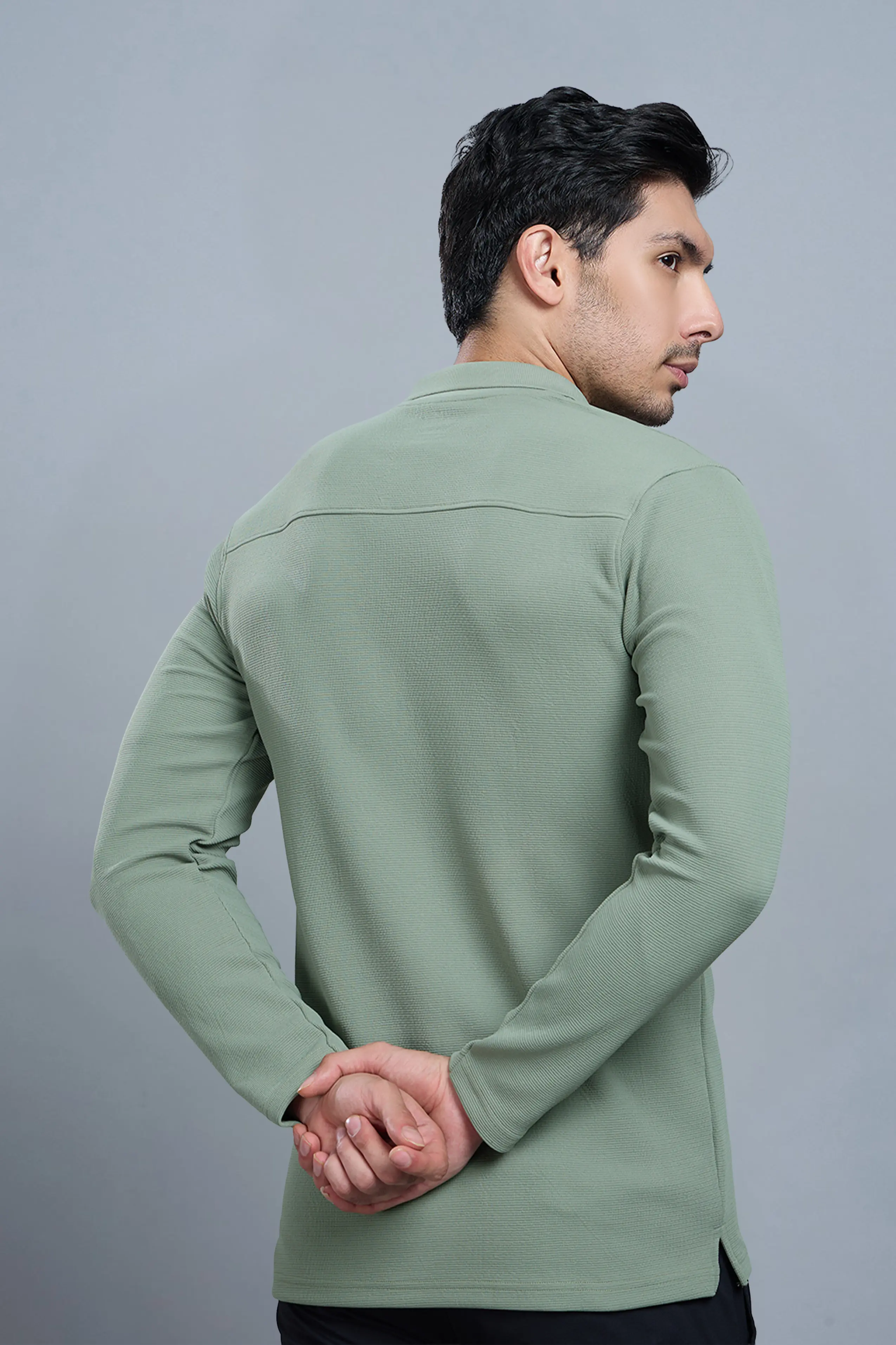 TANGY FULL SLEEVE TSHIRT - DUSTY OLIVE - Image 6