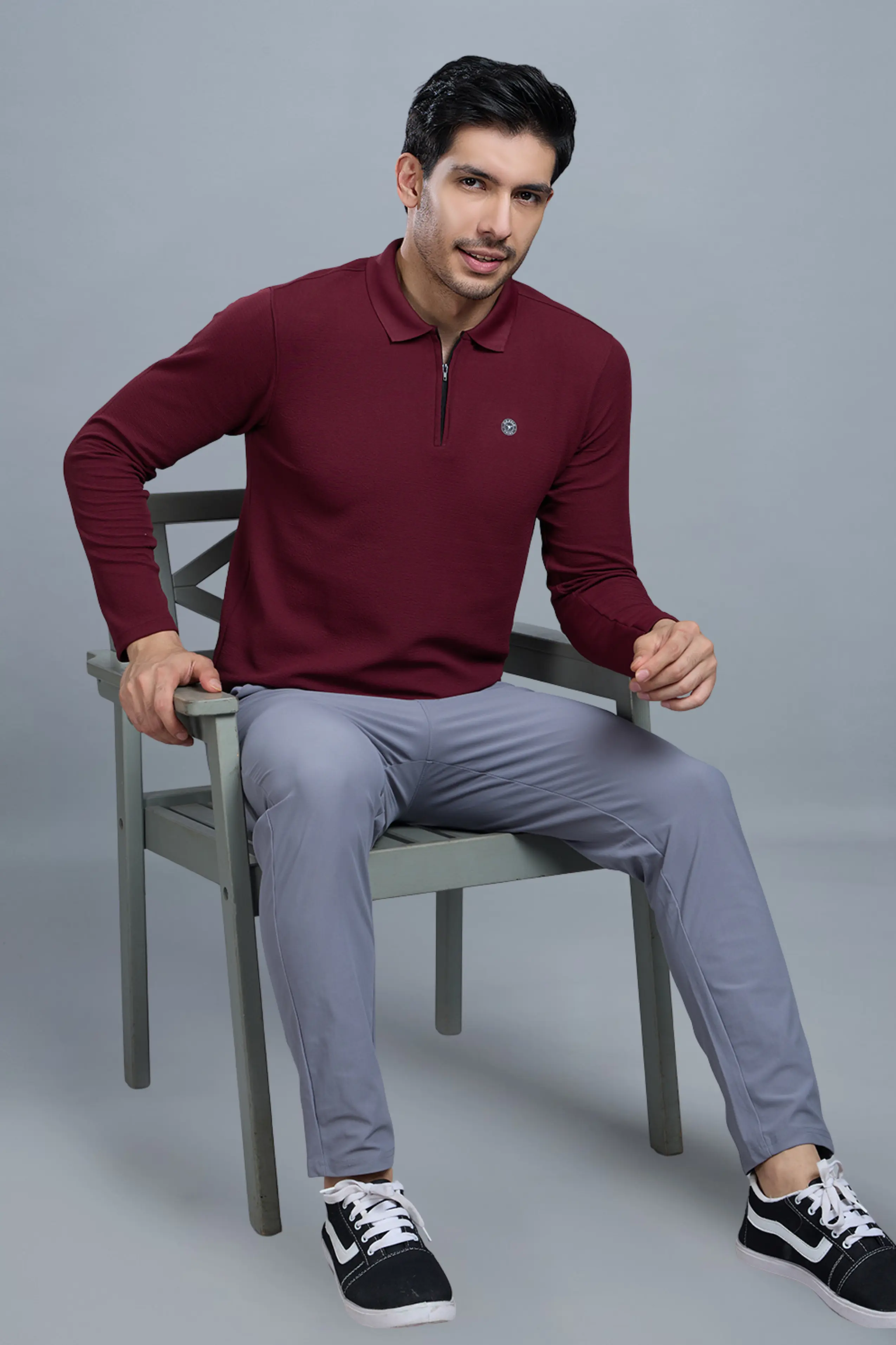 TANGY FULL SLEEVE TSHIRT - MAROON - Image 6
