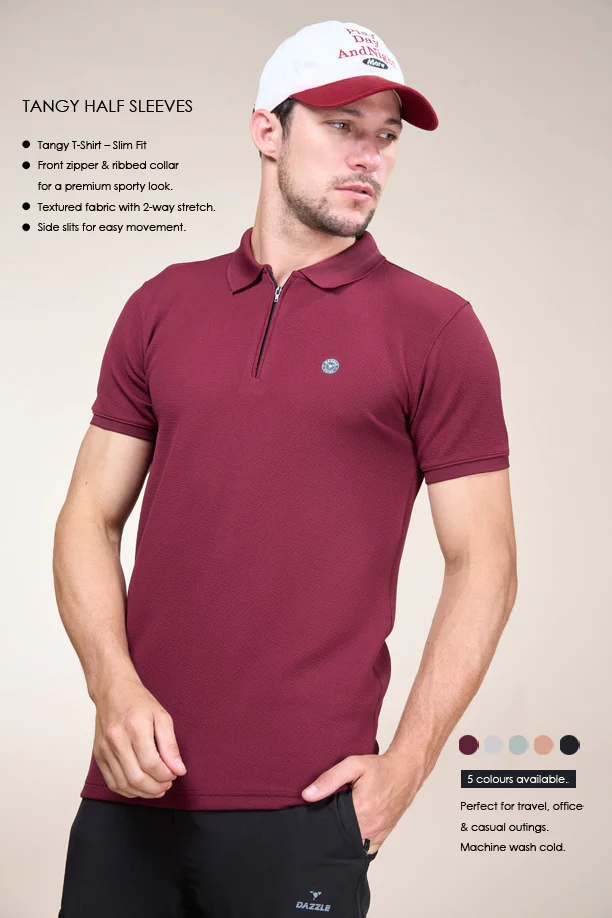 TANGY HALF TSHIRT | MAROON - Image 3